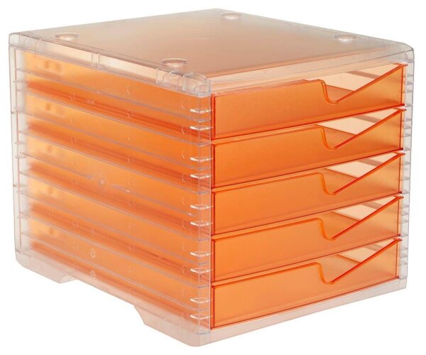 styro Schubladenbox styroswingbox light  apricot 275-8430.24124, DIN A4 mit 5 Schubladen, 1 St.