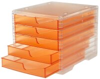 styro Schubladenbox styroswingbox light  apricot 275-8430.24124, DIN A4 mit 5 Schubladen, 1 St.