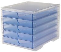 styro Schubladenbox styroswingbox light  cornflower 275-8430.26224, DIN A4 mit 5 Schubladen, 1 St.