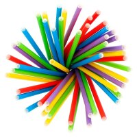PAPSTAR Strohhalme pure farbsortiert Papier, 100 St.