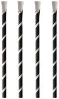 PAPSTAR Strohhalme pure schwarz, weiß Papier, 100 St.