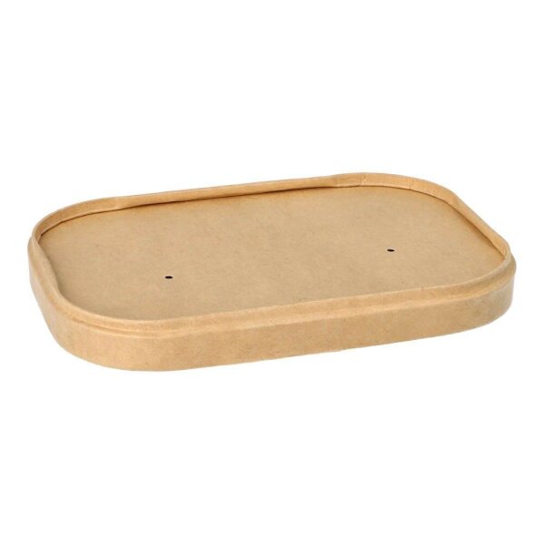 PAPSTAR Deckel für Einweg-Verpackungsbecher pure braun 17,3 x 12,3 cm, 25 St.