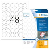 HERMA wetterfeste Folienetiketten 4571 weiß 30,0 x...