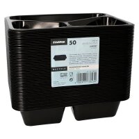 STARPAK Einweg-Menüschalen schwarz 1,095 l, 50 St.