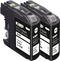 KMP B62DX schwarz Druckerpatronen kompatibel zu brother LC223BK, 2er-Set