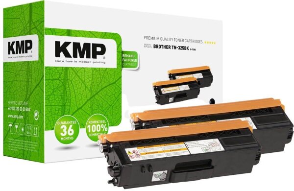 KMP B-T38D  schwarz Toner kompatibel zu brother TN325BK, 2er-Set