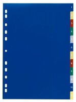 DURABLE Ordnerregister DIN A4 Vollformat 1-12 blau, gelb,...