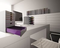 DURABLE Schubladenbox VARICOLOR®  dunkelgrau mit bunten Farblinien 760727, DIN A4 mit 7 Schubladen, 1 St.