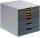 DURABLE Schubladenbox VARICOLOR®  dunkelgrau mit bunten Farblinien 760727, DIN A4 mit 7 Schubladen, 1 St.