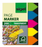 SIGEL TRANSPARENT Haftmarker farbsortiert 5x 40 Streifen