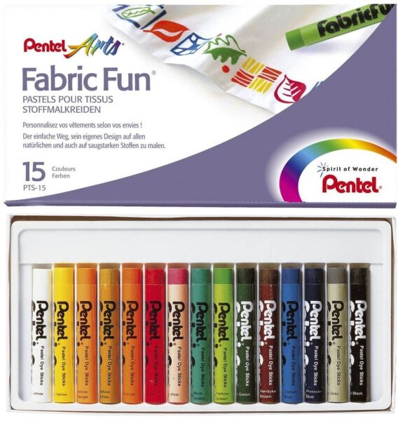 Pentel Fabric Fun  Stoffmalkreide farbsortiert 15 St.