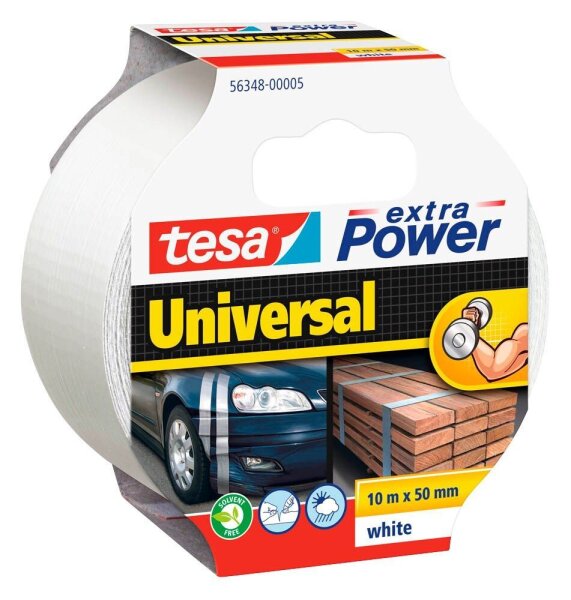 tesa extra Power® Universal Gewebeband weiß 50,0 mm x 10,0 m 1 Rolle