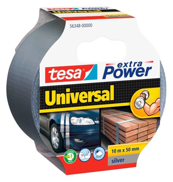 tesa extra Power® Universal Gewebeband silber 50,0 mm x 10,0 m 1 Rolle
