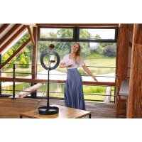 hama SpotLight FoldUp 102 II LED Ringlicht mit Stativ schwarz 10,4 Watt