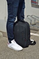 WENGER Rucksack City Traveler Kunstfaser schwarz 16,0 l, erweiterbarer Stauraum: 24,0 l
