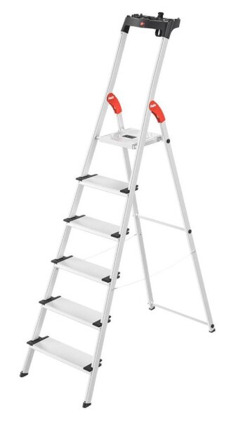 Hailo Stehleiter einseitig L80 ComfortLine silber 6 Stufen, H: 208,0 cm