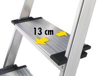 Hailo Stehleiter einseitig L80 ComfortLine silber 6 Stufen, H: 208,0 cm