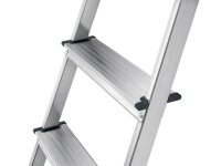 Hailo Stehleiter einseitig L60 StandardLine silber 3 Stufen, H: 138,0 cm