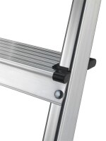 Hailo Stehleiter einseitig L60 StandardLine silber 4 Stufen, H: 161,0 cm