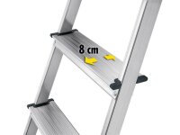 Hailo Stehleiter einseitig L60 StandardLine silber 4 Stufen, H: 161,0 cm