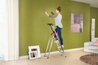 Hailo Stehleiter einseitig L60 StandardLine silber 4 Stufen, H: 161,0 cm