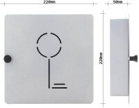 ROTTNER Key Collect 10 Schlüsselkasten silber mit 10 Haken, 22,0 x 5,0 x 22,0 cm, 1 St.