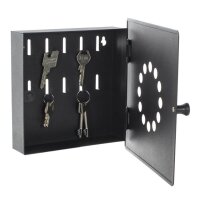 ROTTNER Key Point 10 Schlüsselkasten schwarz mit 10 Haken, 22,0 x 5,0 x 22,0 cm, 1 St.