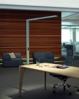 MAUL MAULsirius LED Schreibtischlampe silber 27 / 52 W mit Tischklemme