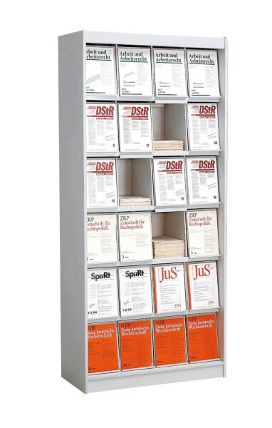 Kerkmann Prospektregal Media grau DIN A4 24 Fächer 97,0 x 42,0 x 220,0 cm, 1 St.