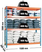 Simonrack Schwerlast-Weitspannregal ECOFORTE 1506-4...