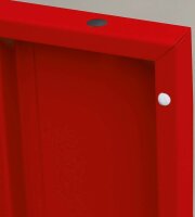 LÜLLMANN Schließfachschrank lichtgrau, feuerrot 520344, 12 Schließfächer 117,0 x 50,0 x 180,0 cm
