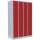 LÜLLMANN Schließfachschrank lichtgrau, feuerrot 520344, 12 Schließfächer 117,0 x 50,0 x 180,0 cm