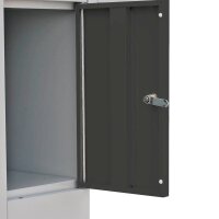 LÜLLMANN Schließfachschrank anthrazit, lichtgrau 520348, 12 Schließfächer 117,0 x 50,0 x 180,0 cm