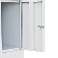 LÜLLMANN Schließfachschrank signalweiß 520417, 4 Schließfächer 31,5 x 50,0 x 180,0 cm