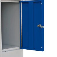 LÜLLMANN Schließfachschrank lichtgrau, enzianblau 520431, 12 Schließfächer 88,5 x 50,0 x 180,0 cm