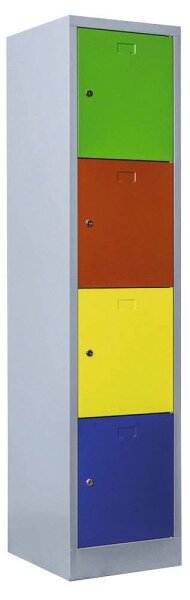 ClassiX Schließfachschrank lichtgrau, bunt X-523412, 4 Schließfächer 41,5 x 50,0 x 180,0 cm