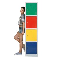ClassiX Schließfachschrank lichtgrau, bunt X-523412, 4 Schließfächer 41,5 x 50,0 x 180,0 cm
