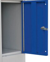 LÜLLMANN Schließfachschrank lichtgrau, enzianblau 523331, 9 Schließfächer 118,5 x 50,0 x 180,0 cm