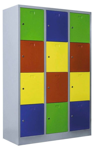 ClassiX Schließfachschrank lichtgrau, bunt X-523432, 12 Schließfächer 118,5 x 50,0 x 180,0 cm
