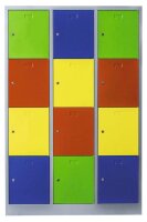 ClassiX Schließfachschrank lichtgrau, bunt X-523432, 12 Schließfächer 118,5 x 50,0 x 180,0 cm