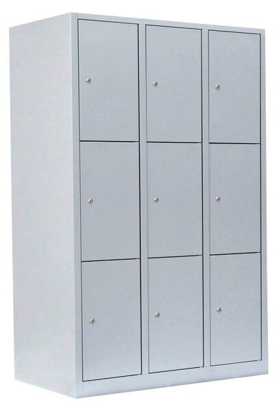 LÜLLMANN Schließfachschrank lichtgrau 523330, 9 Schließfächer 118,5 x 50,0 x 180,0 cm