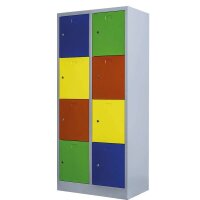 ClassiX Schließfachschrank lichtgrau, bunt X-523422, 8 Schließfächer 80,0 x 50,0 x 180,0 cm