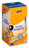 BIC Kugelschreiber Cristal transparent, Schreibfarbe: blau, 50 St.