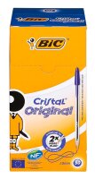 BIC Kugelschreiber Cristal transparent, Schreibfarbe: blau, 50 St.