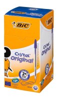 BIC Kugelschreiber Cristal transparent, Schreibfarbe: blau, 50 St.