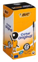 BIC Kugelschreiber Cristal transparent, Schreibfarbe: schwarz, 50 St.
