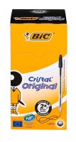 BIC Kugelschreiber Cristal transparent, Schreibfarbe: schwarz, 50 St.