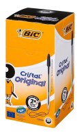 BIC Kugelschreiber Cristal transparent, Schreibfarbe: schwarz, 50 St.