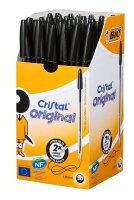 BIC Kugelschreiber Cristal transparent, Schreibfarbe: schwarz, 50 St.