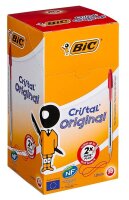 BIC Kugelschreiber Cristal transparent, Schreibfarbe: rot, 50 St.
